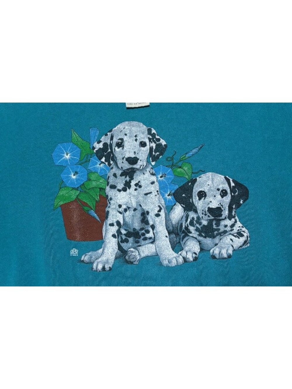 Vintage Puppies Sweatshirt XL Crew Neck Long Sleeves Dalmatians Dog Lover